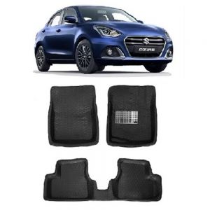 4.5D Car Floor Foot Tray Mats for New Swift Dzire   - Black